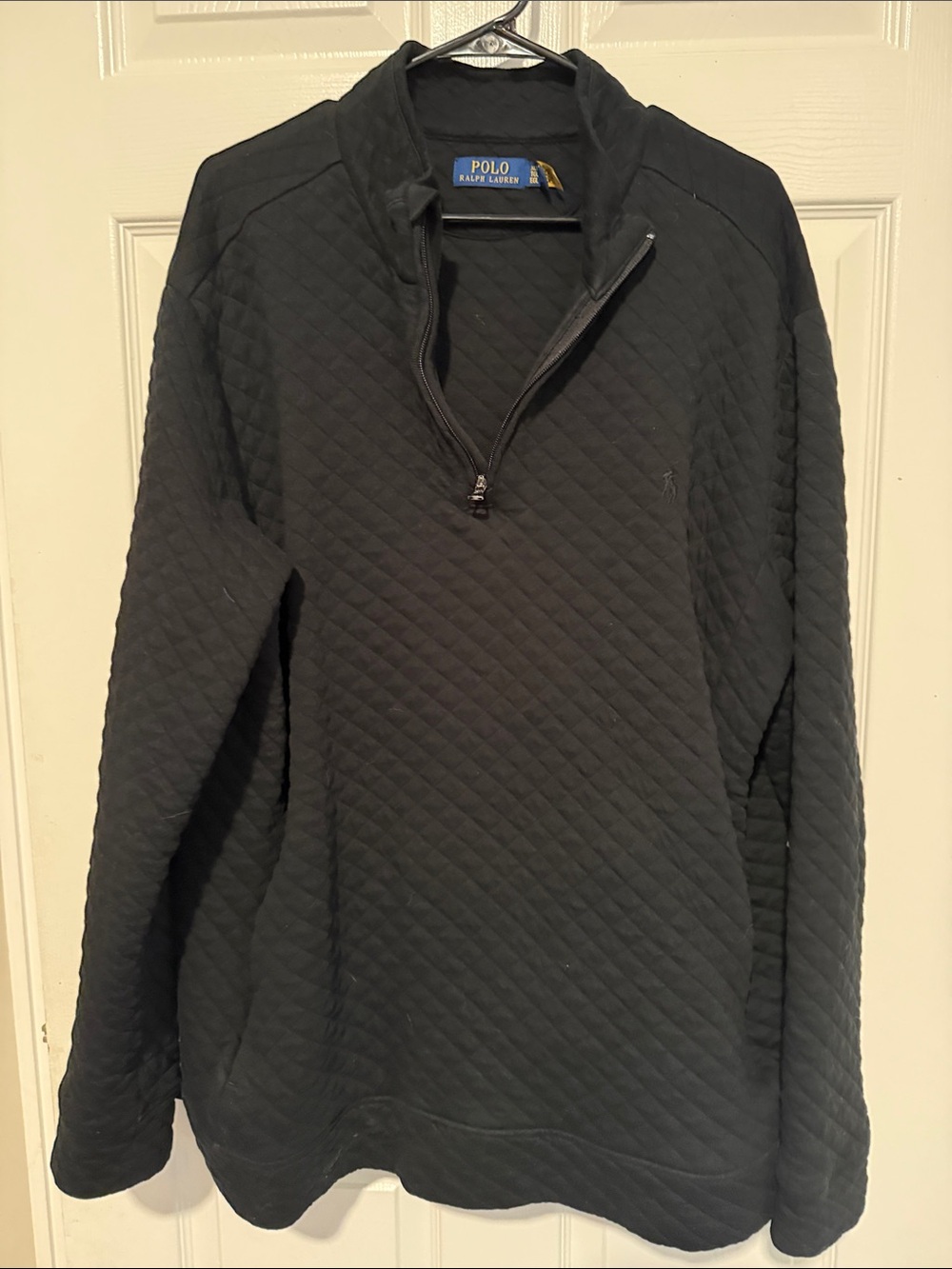 Polo by Ralph Lauren Men’s Black Quilted Half-Zip Pullover